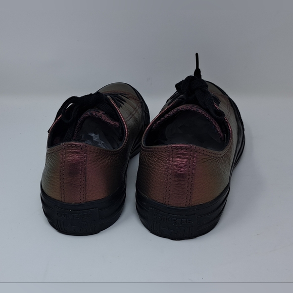 Converse Low Top Sneakers Purple Shiny Metallic Leather Lace Up 7.5 US / 5 UK - Picture 14 of 16